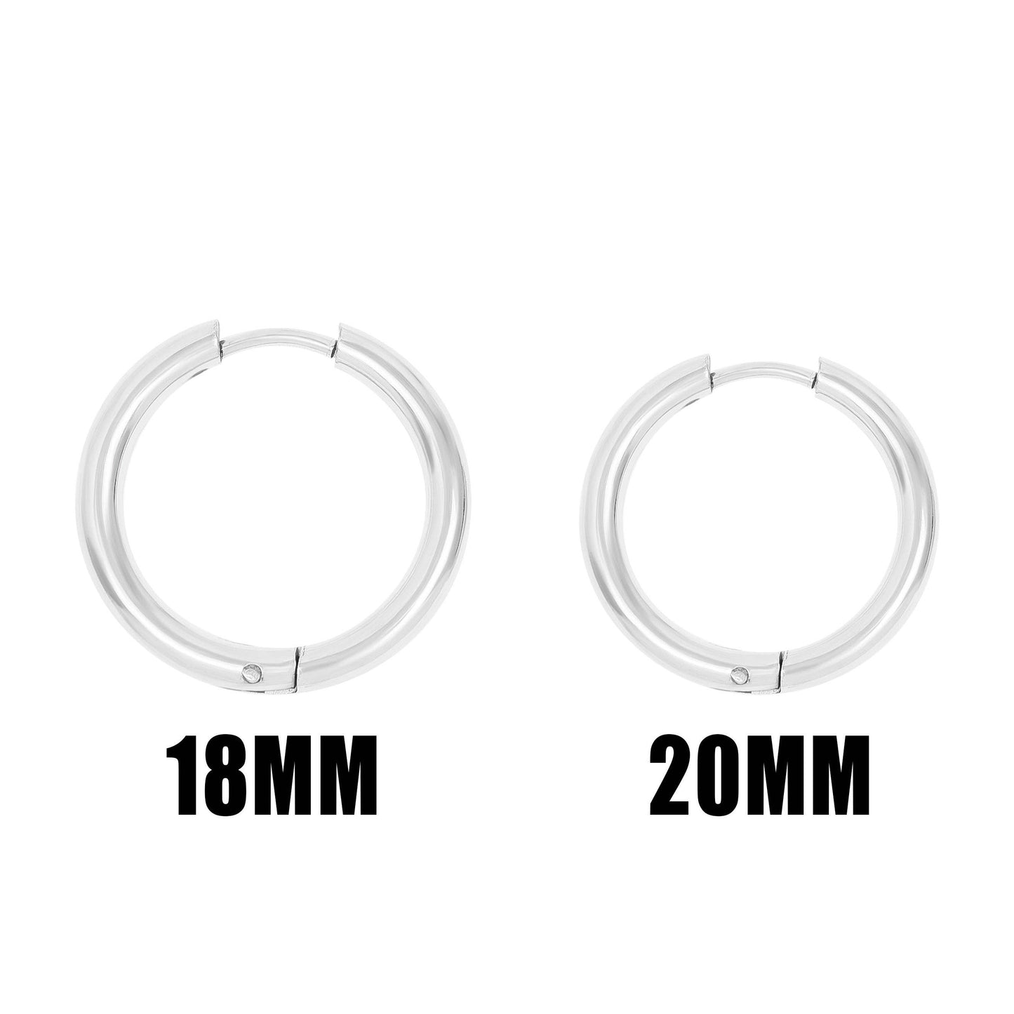18K Gold PVD Stainless Steel Circle Huggie Hoop Earrings