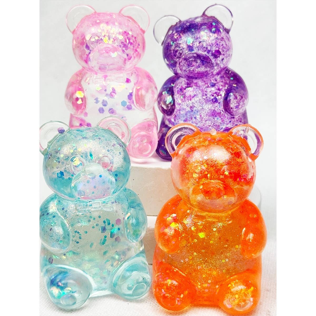 Glittered Gummy Bear Squishy Toy