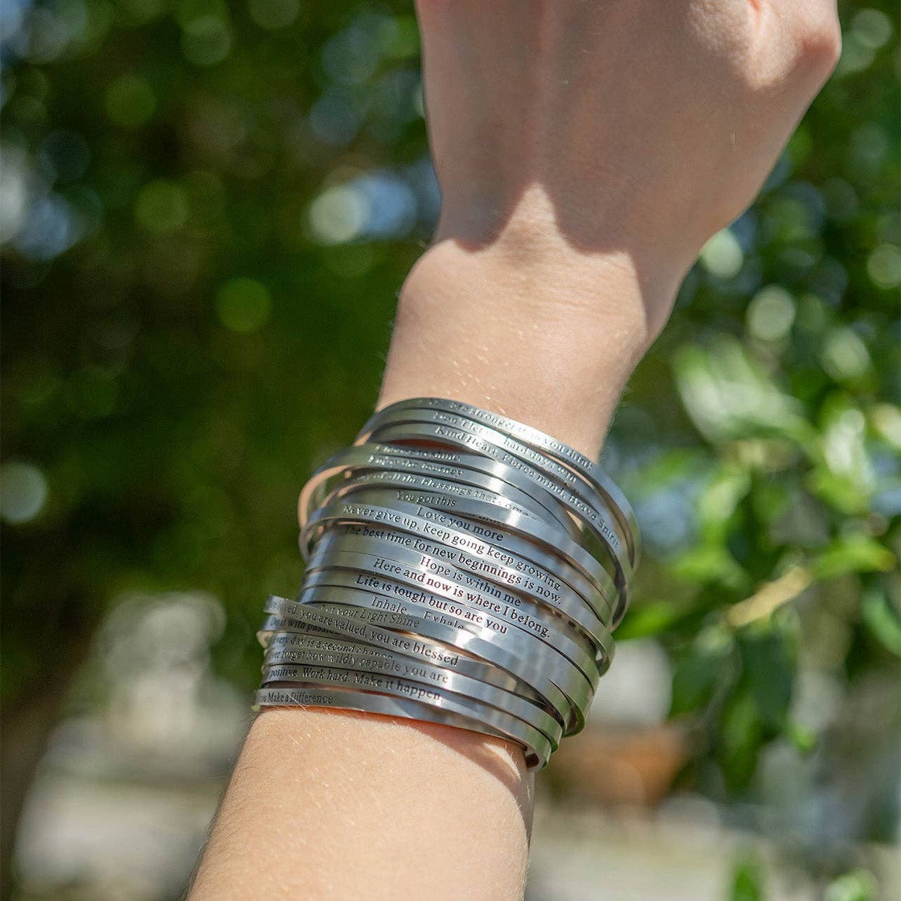 You Make a Difference Engraved Bangle Bracelet