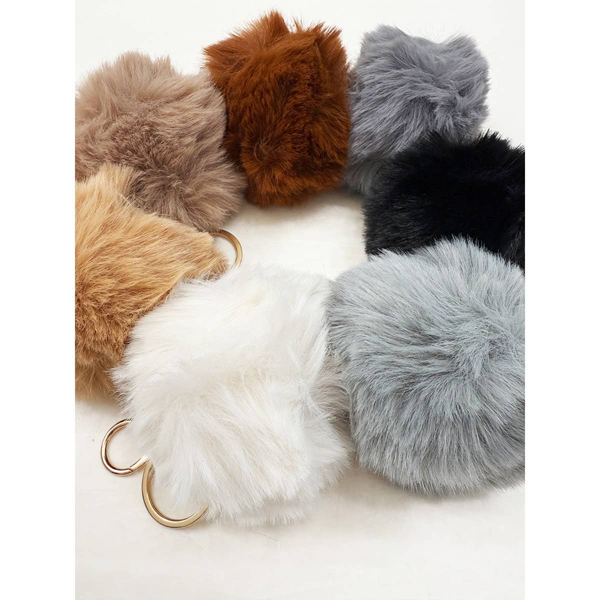 Neutral Pom Pom Key Chain