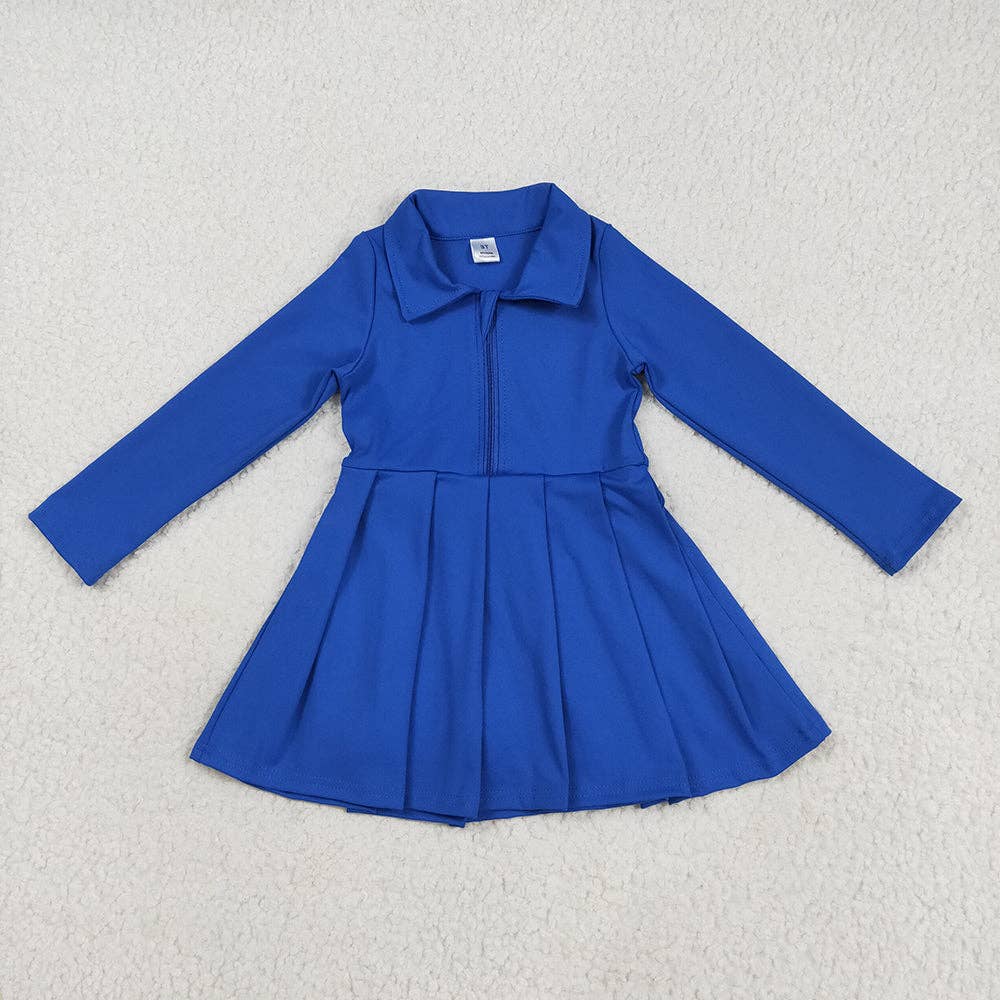 Sibling 8 Colors Baby Girls Long Sleeves Zipper Yoga Knee Length Dresses