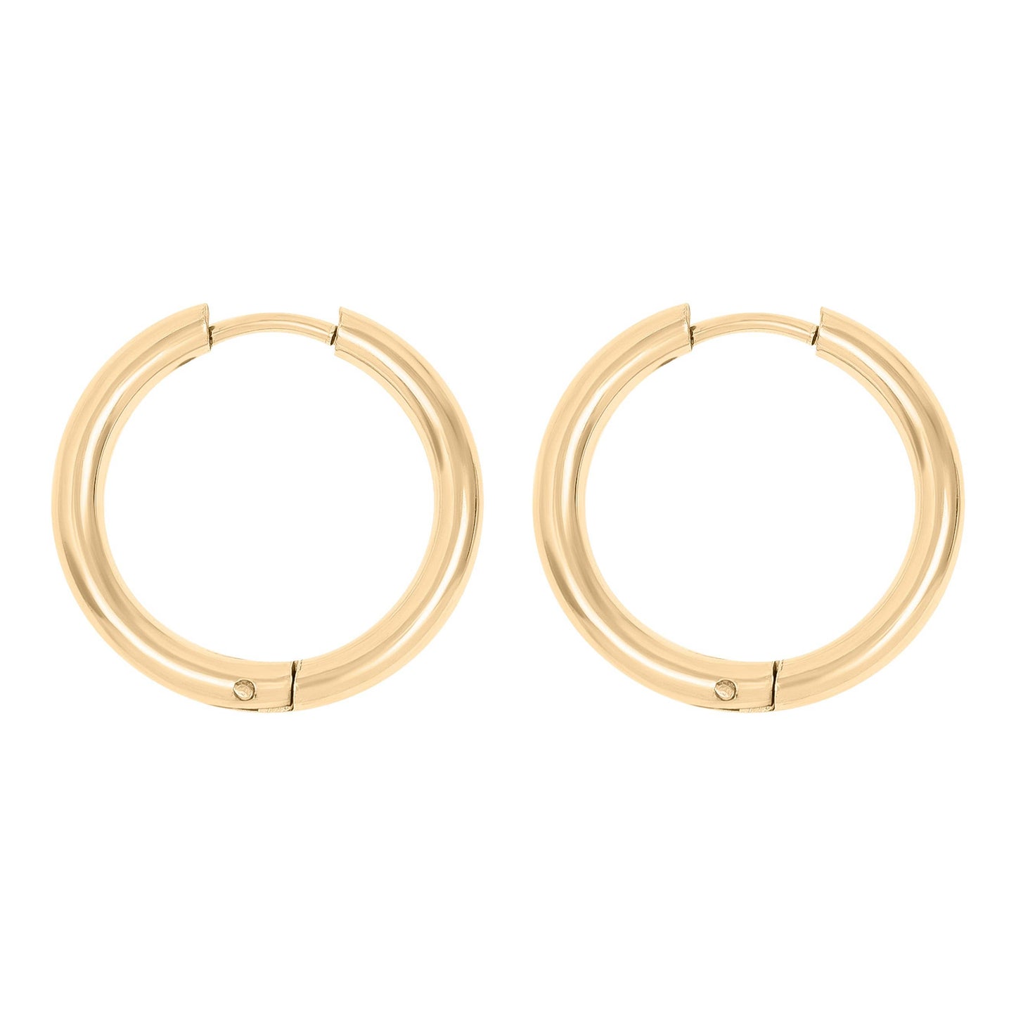 18K Gold PVD Stainless Steel Circle Huggie Hoop Earrings