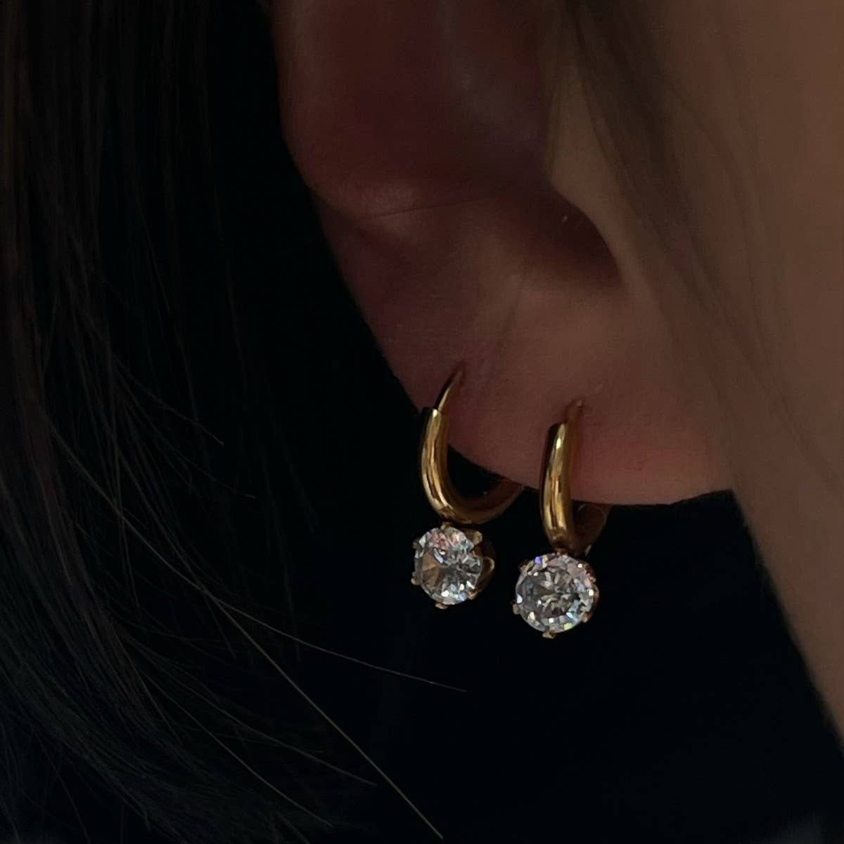 Simple Rhinestone Earrings