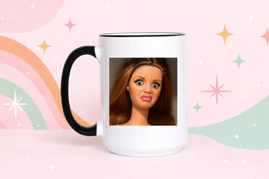 Funny Retro Doll Coffee Mug Sarcastic Gag Gift Mug