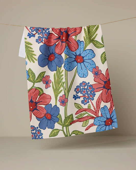 Plaid Floral Tea Towel