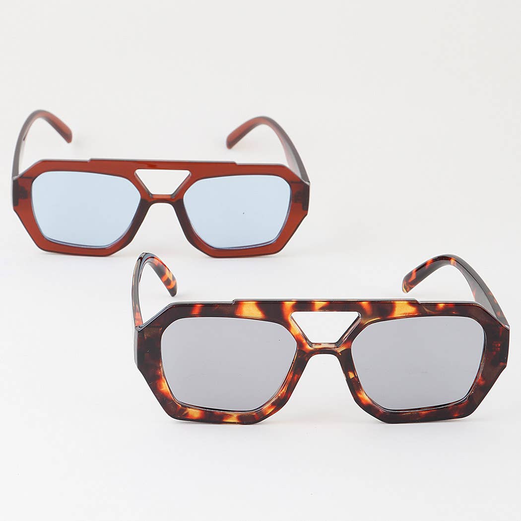 Cool Girl Straight Aviator Tinted Sunglasses
