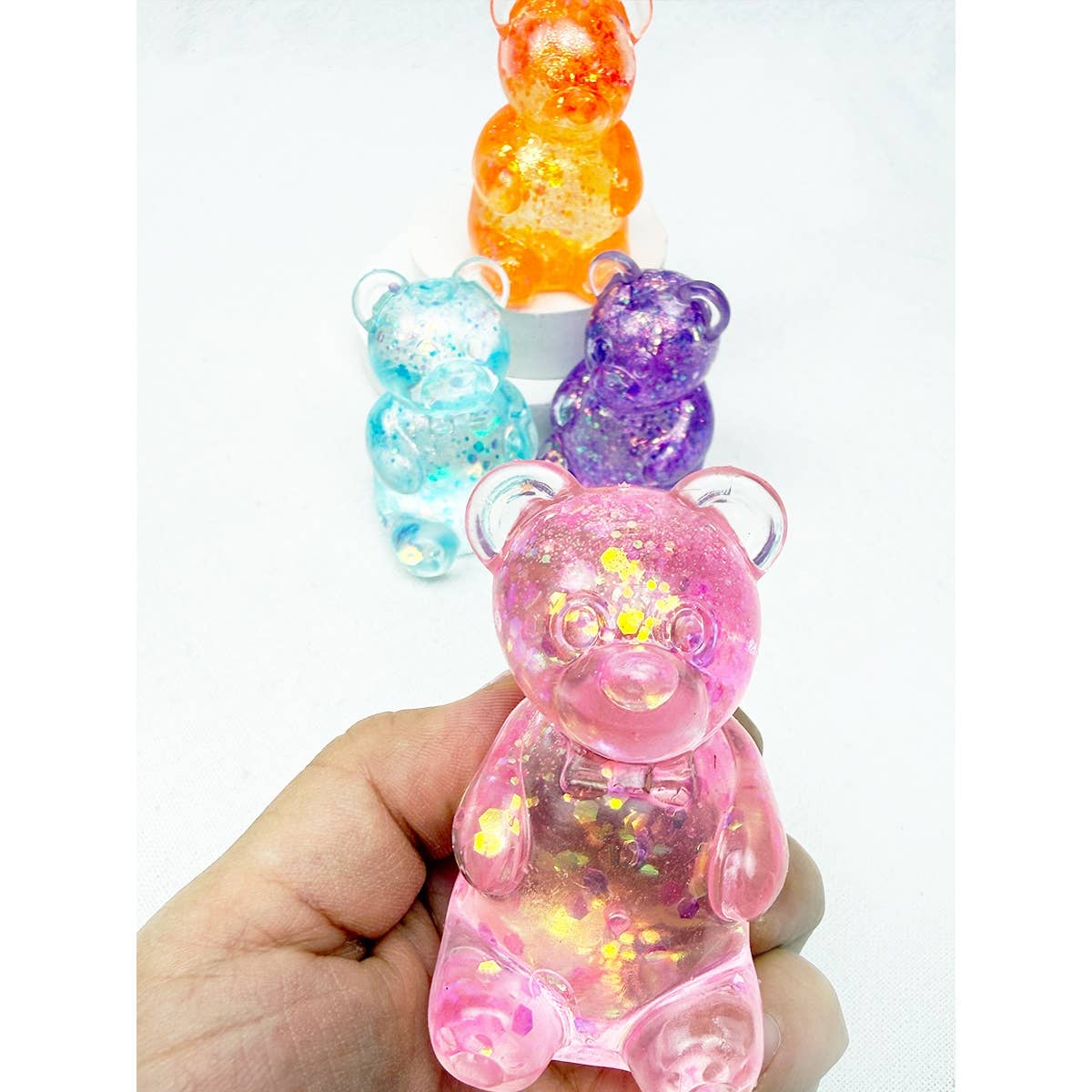 Glittered Gummy Bear Squishy Toy