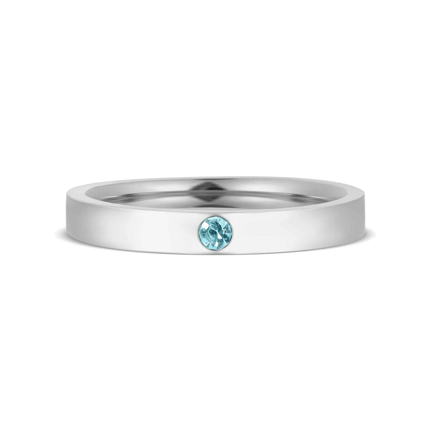 Stainless Steel Birthstone Engravable Stacking Ring