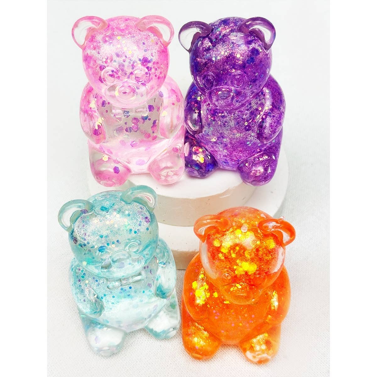 Glittered Gummy Bear Squishy Toy