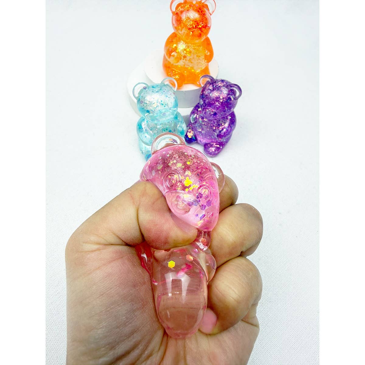 Glittered Gummy Bear Squishy Toy