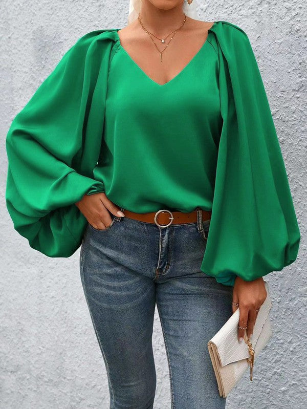 Lantern Sleeve Crop Top for Womens, Women's Square Neck