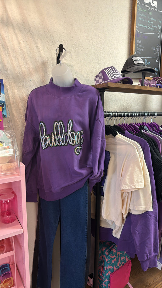 Bulldog Sequin Mockneck