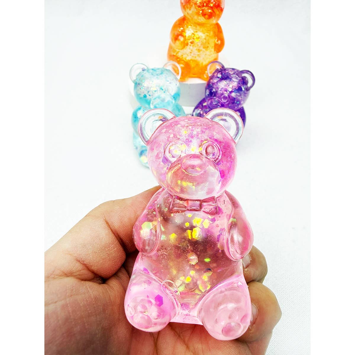 Glittered Gummy Bear Squishy Toy