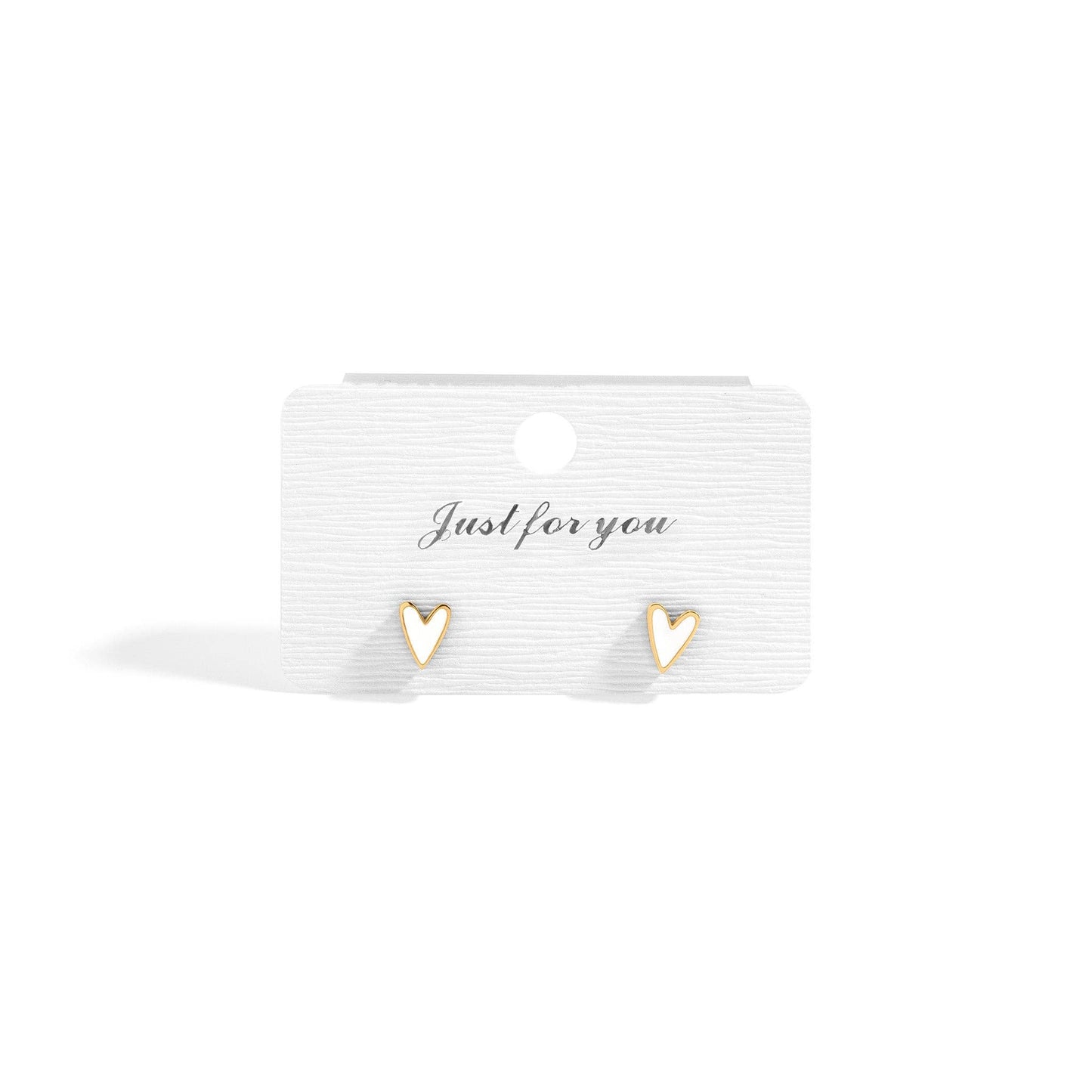 White Heart Stud Earrings