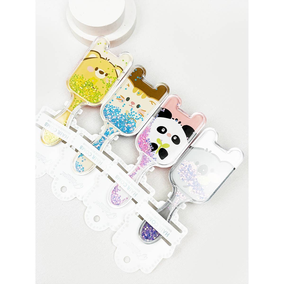 Moving Glittered Animal Theme Hair Brush