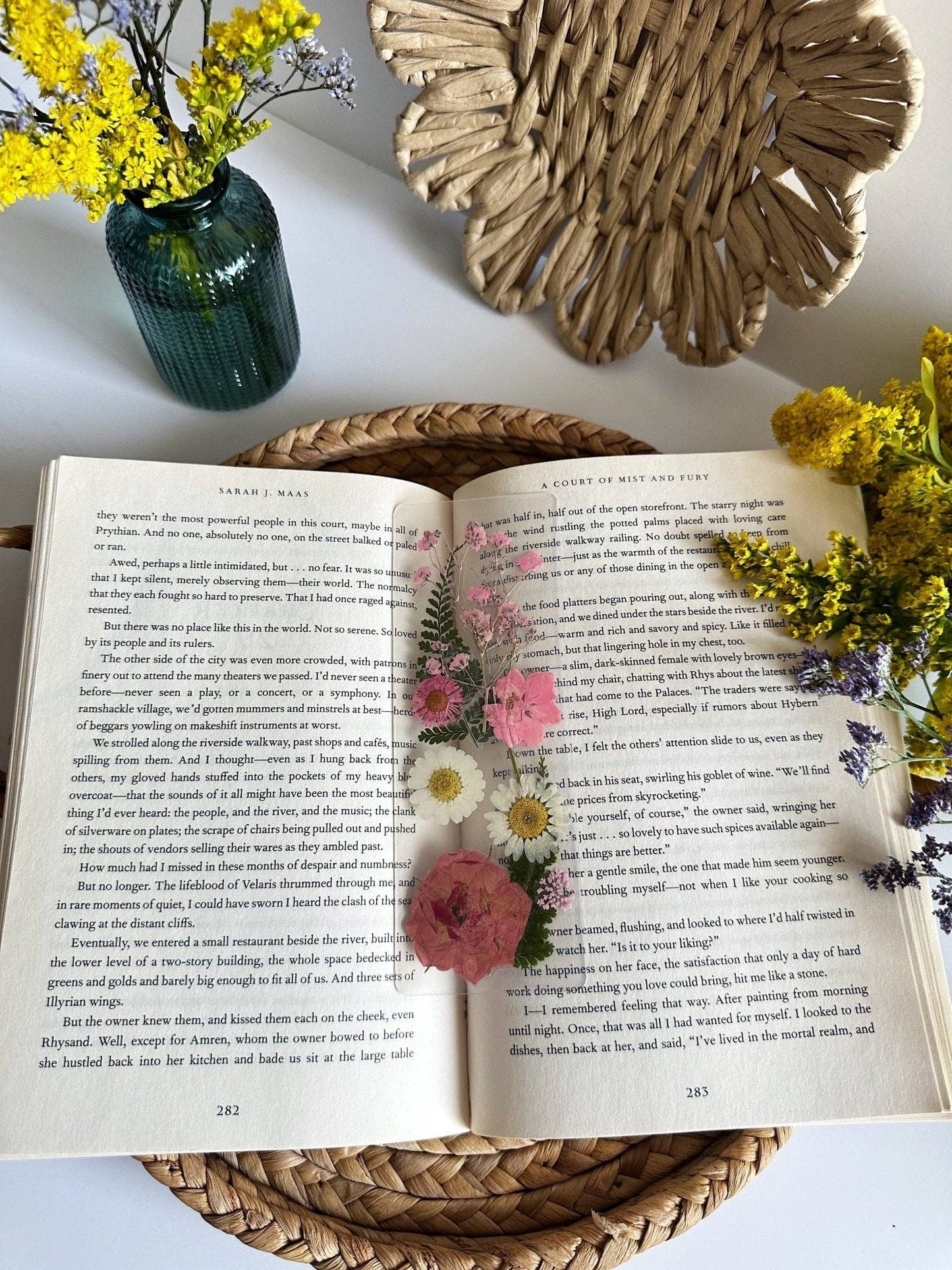 Pink petals bookmark