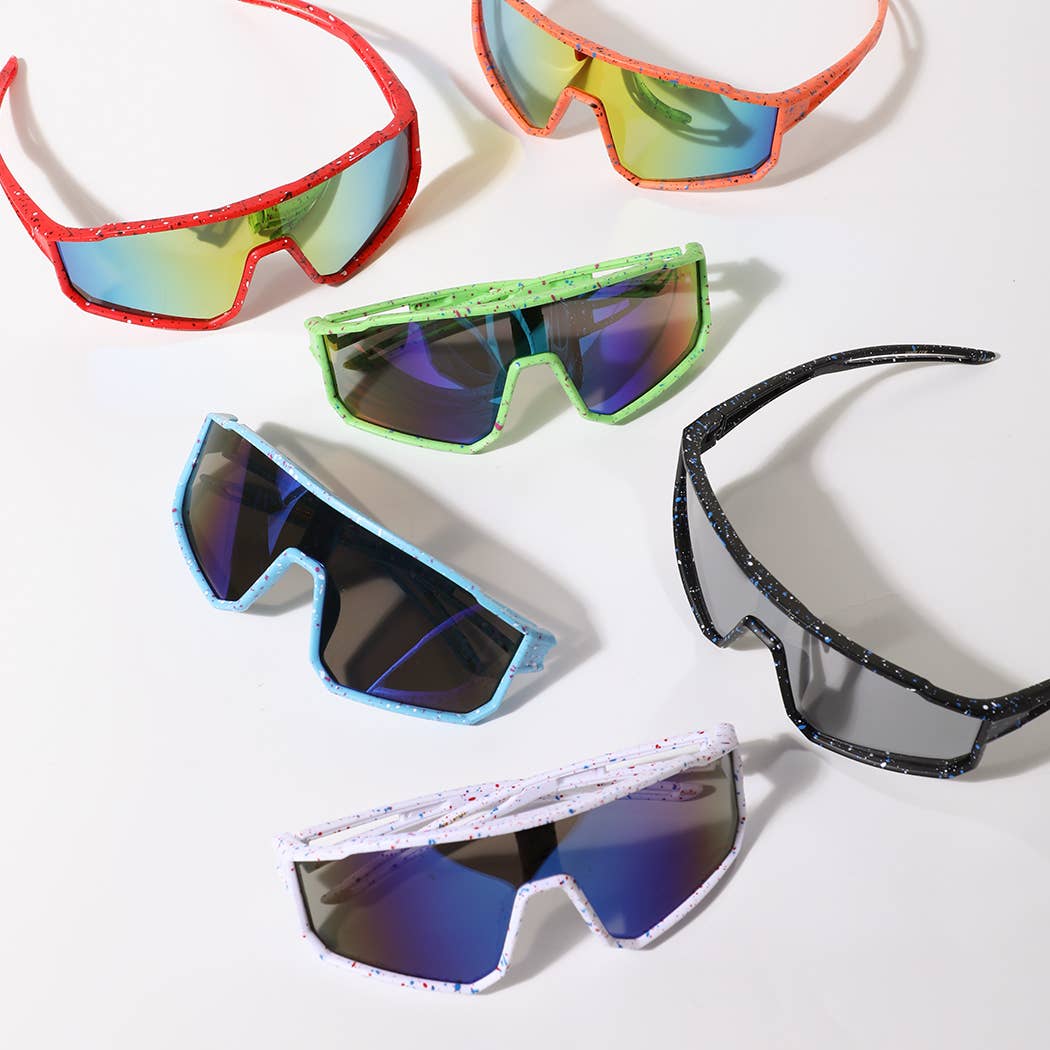 Boys Paint Splatter Shield Sport Sunglasses