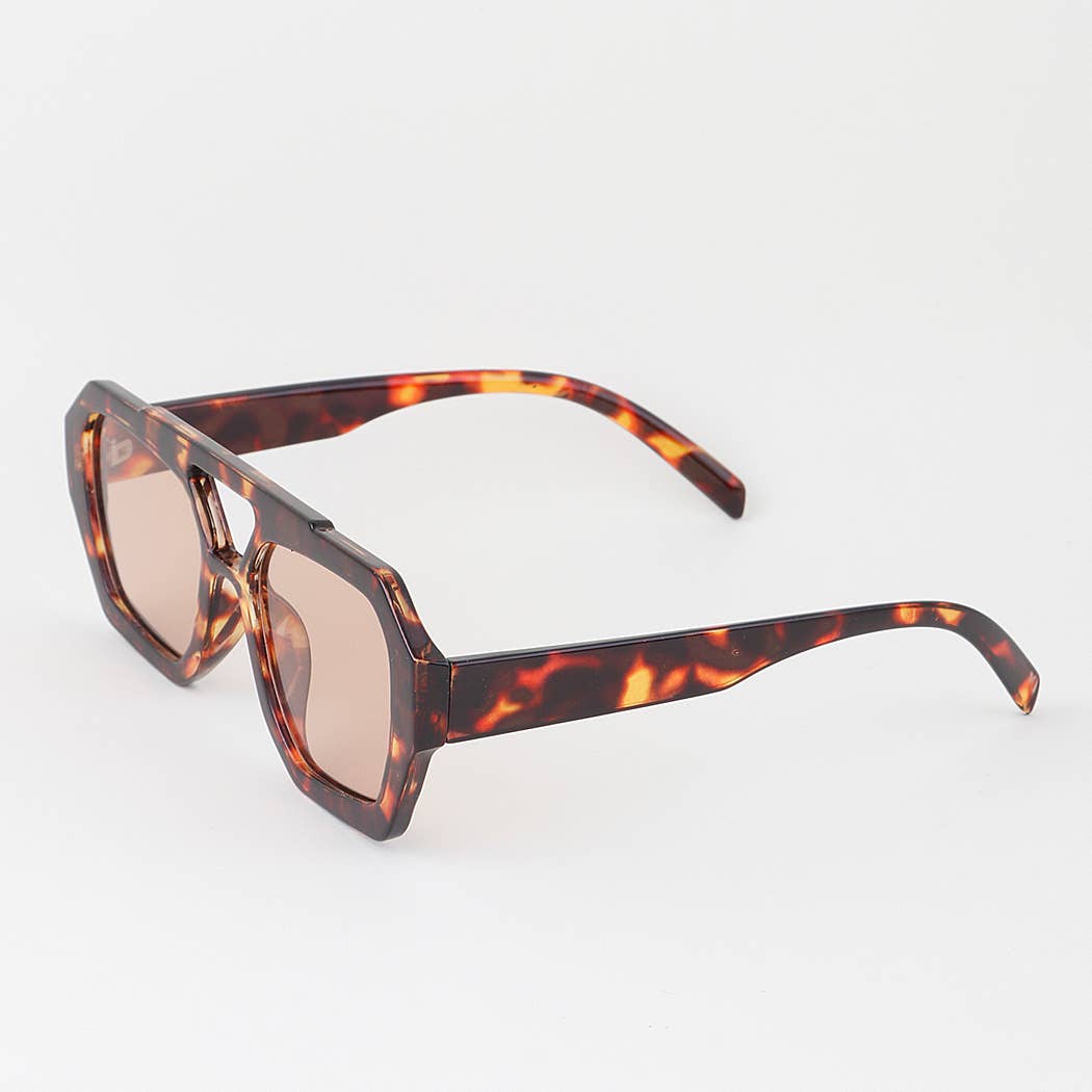 Cool Girl Straight Aviator Tinted Sunglasses