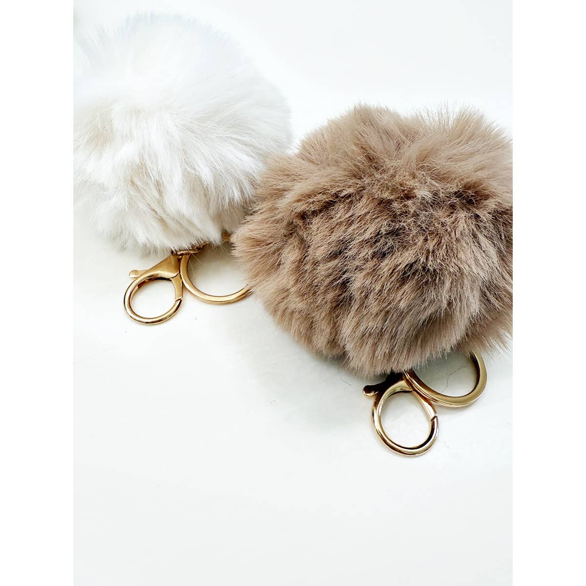 Neutral Pom Pom Key Chain