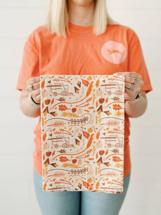 Harvest Full Pattern Flour Sack Towel | Tea Towel, Fall