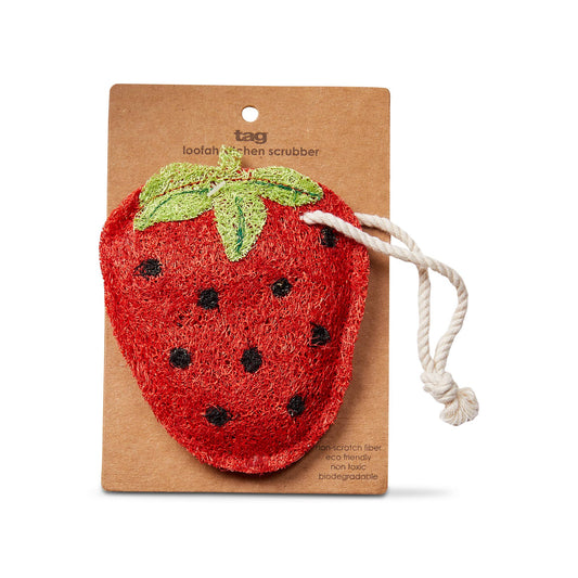 Strawberry Loofah Scrubber Red Multi Summer