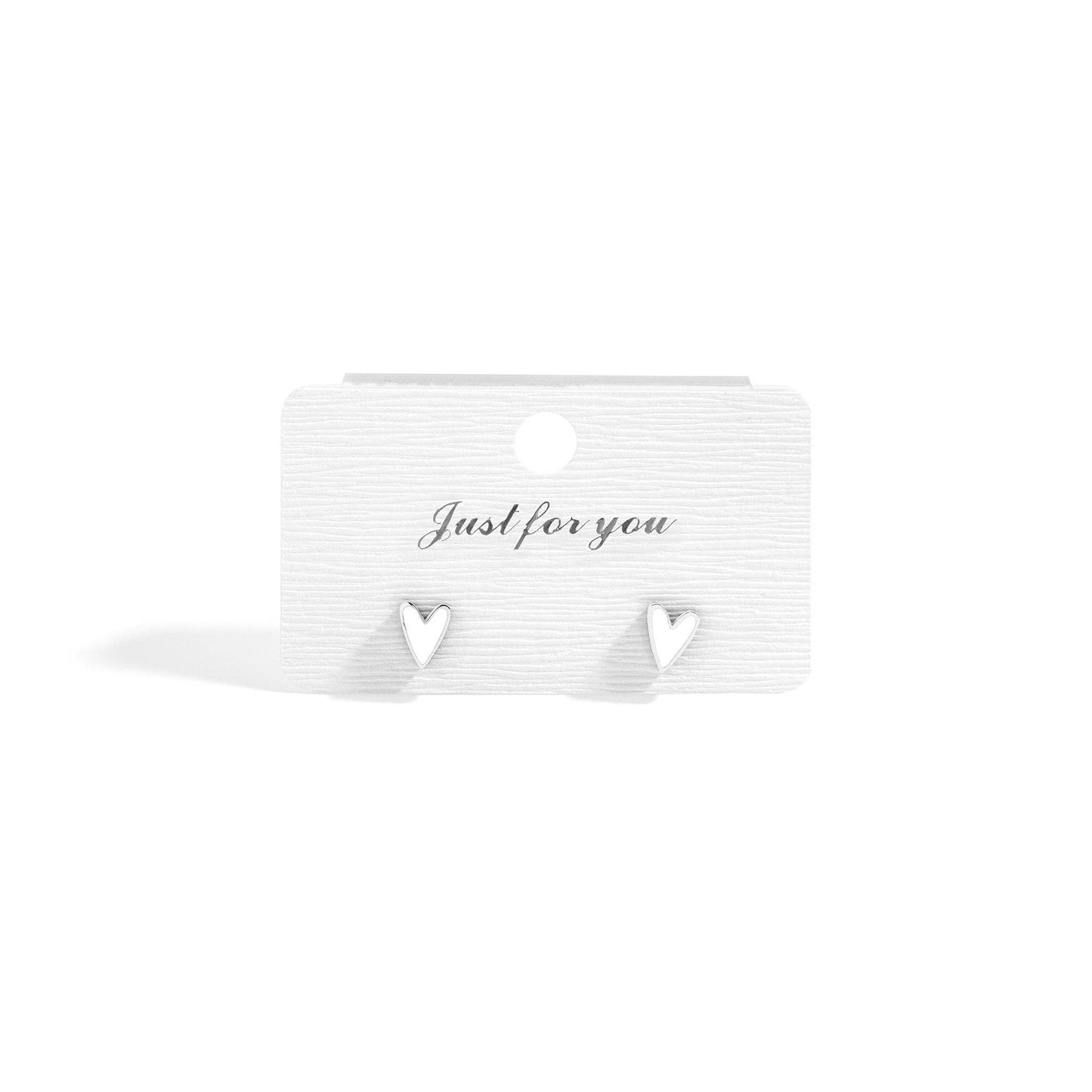 White Heart Stud Earrings