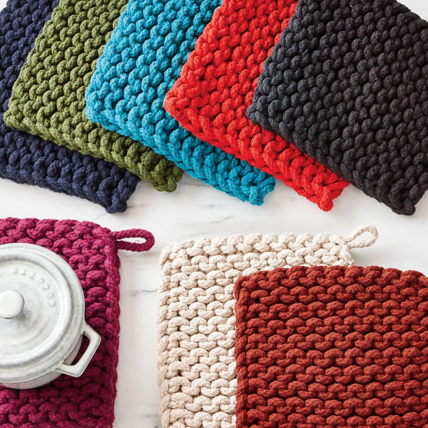 Crochet Trivet Potholder Yellow Cotton Everyday