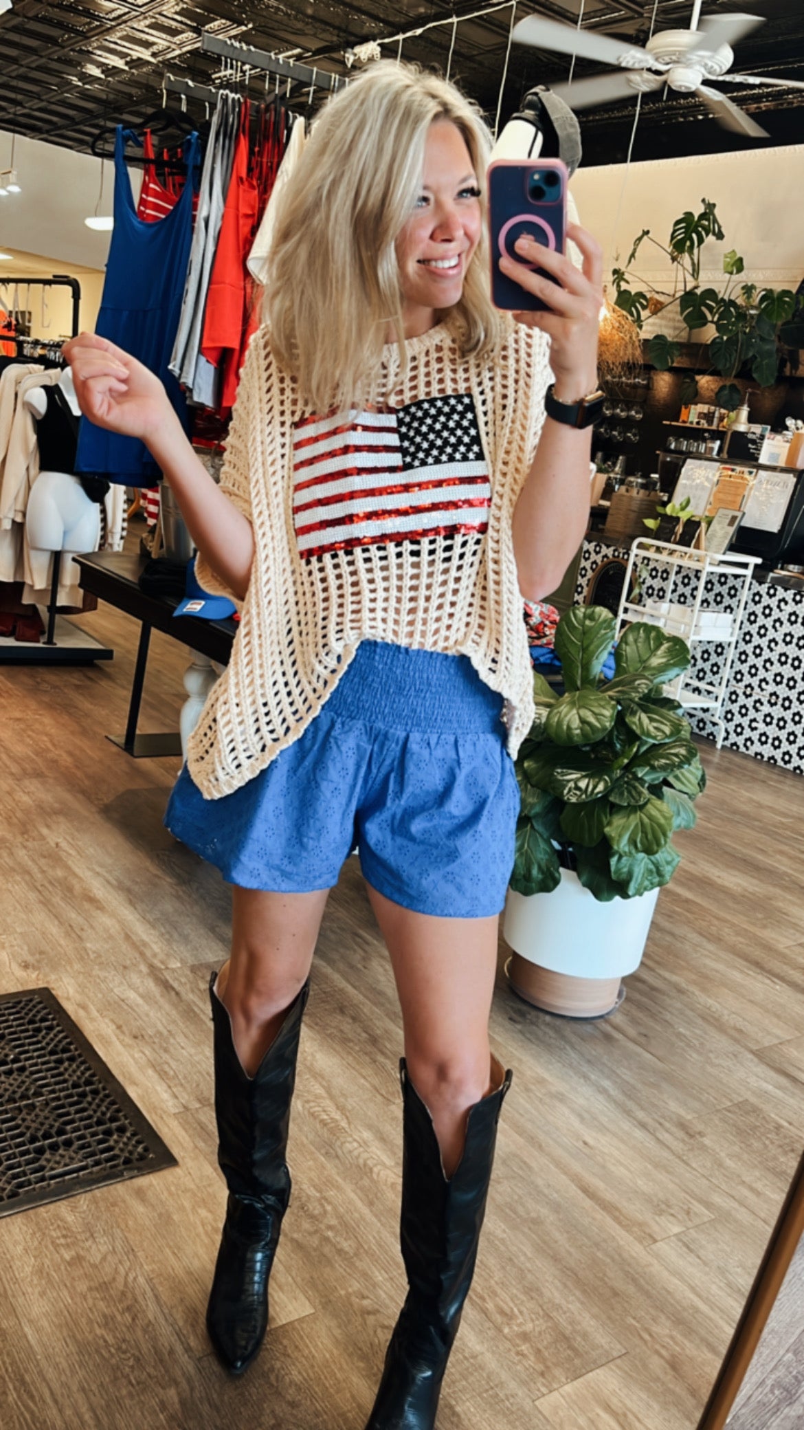 America the Beautiful Knit Top