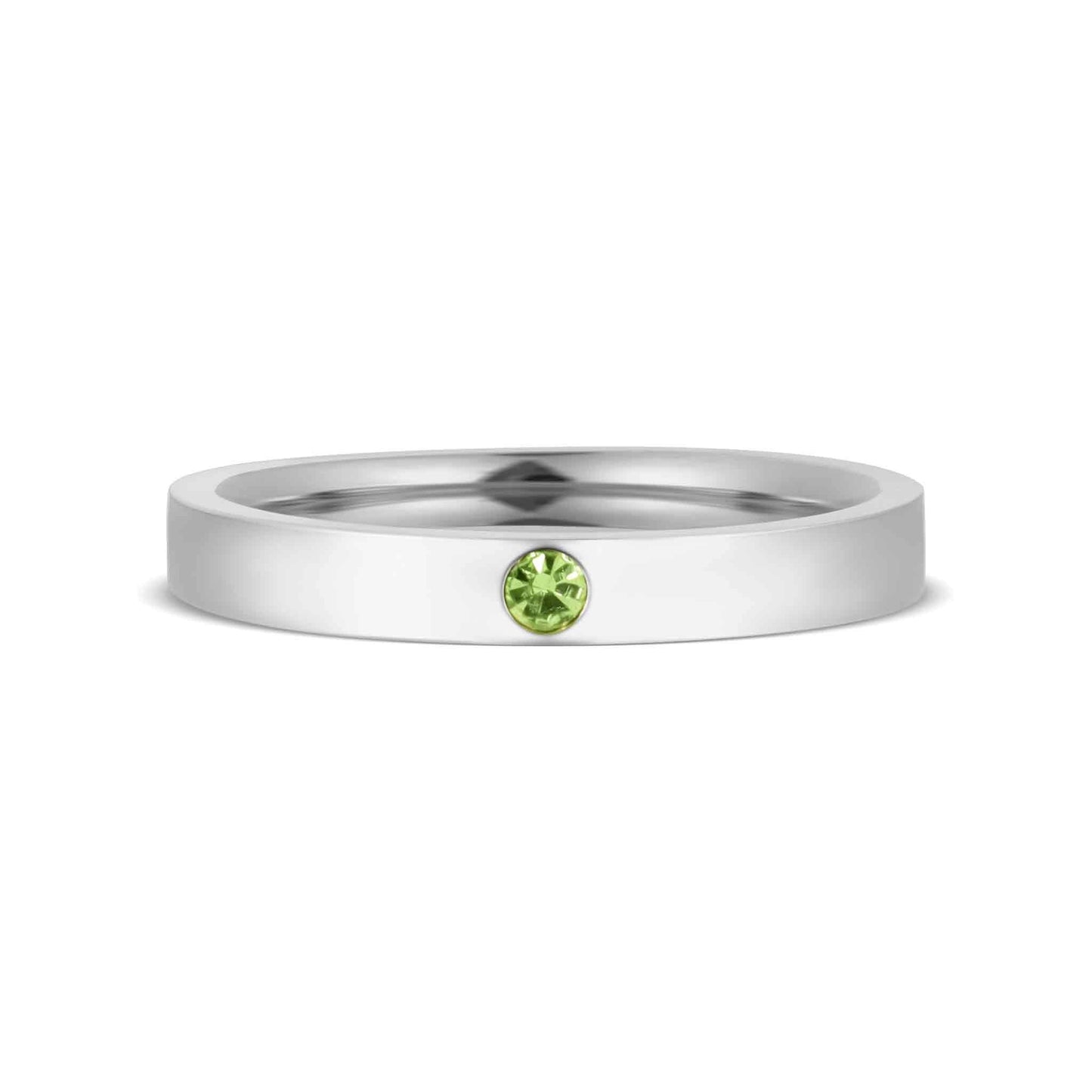 Stainless Steel Birthstone Engravable Stacking Ring