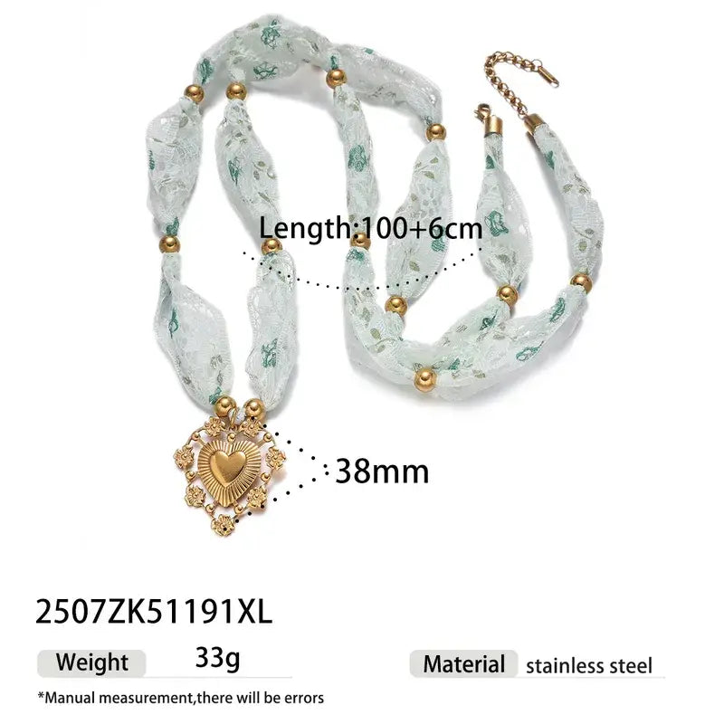 Bandana Necklace with Charm Pendants Jewelry