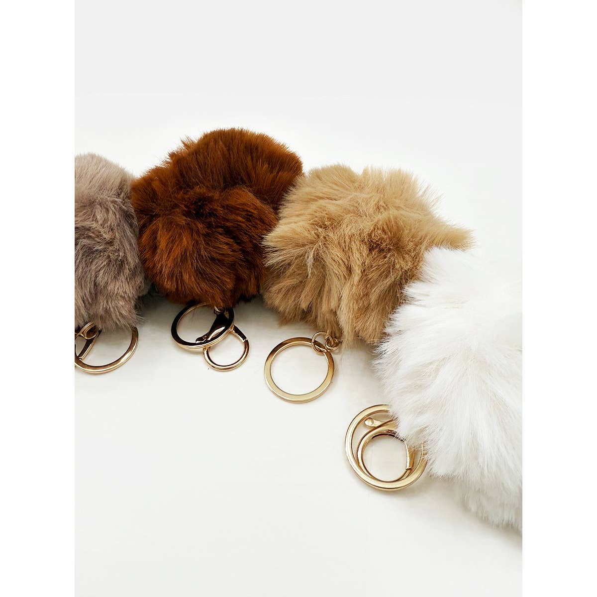 Neutral Pom Pom Key Chain