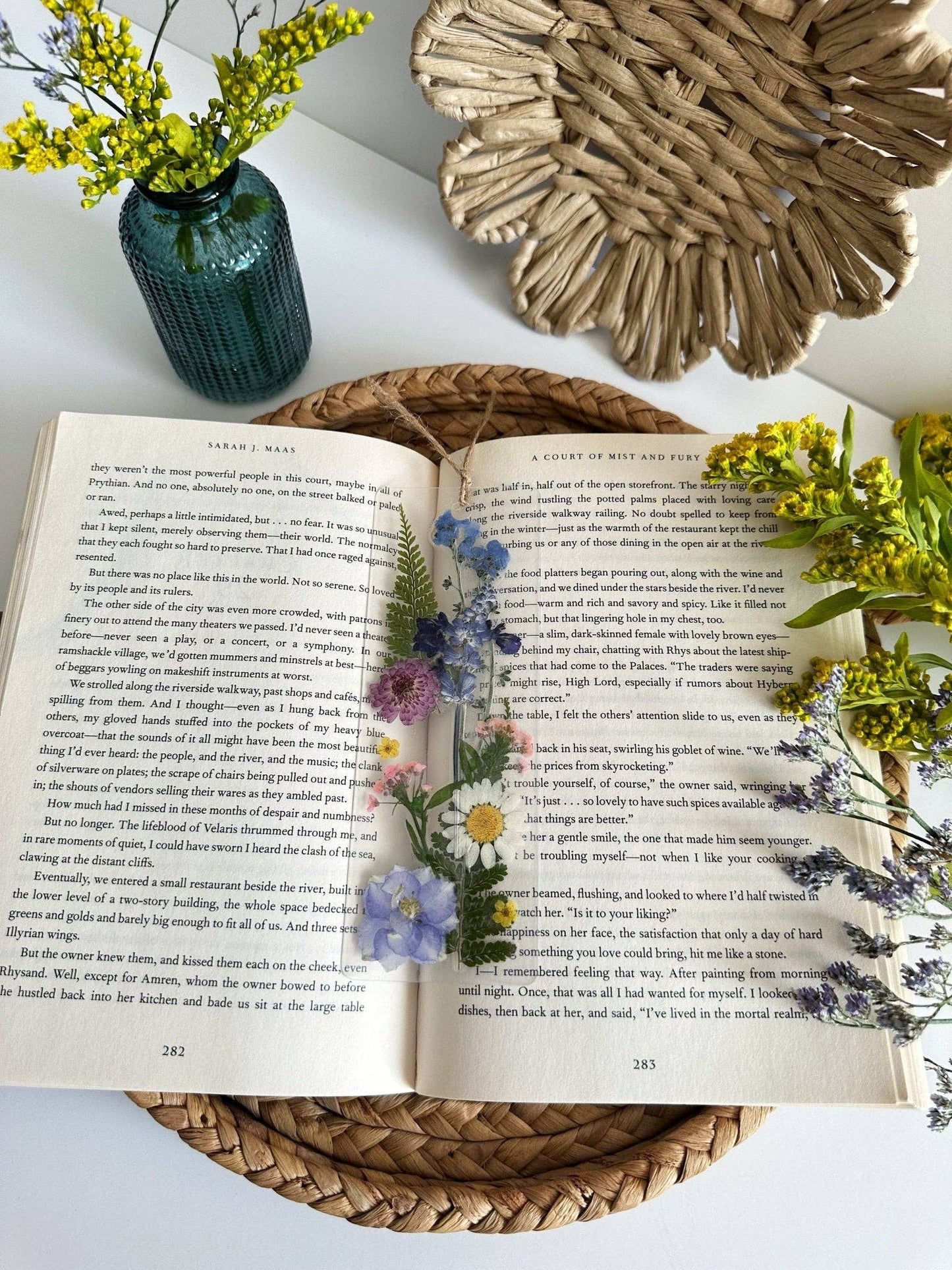 Wildflower bouquet bookmark