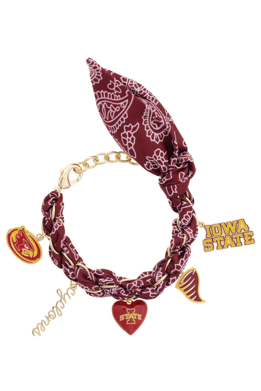 Iowa State Cyclones Bandana Charm Bracelet