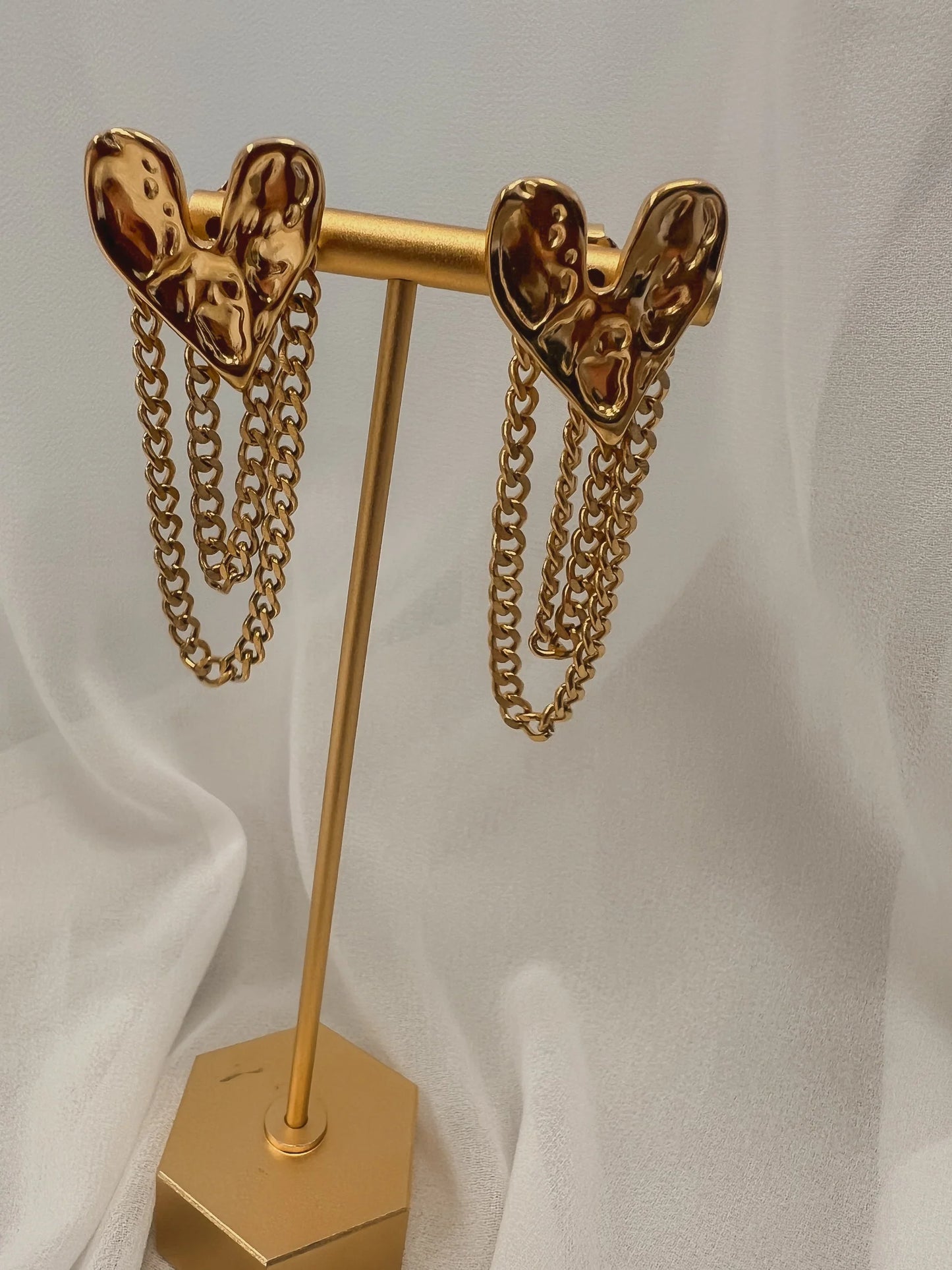 Chained Heart Earrings