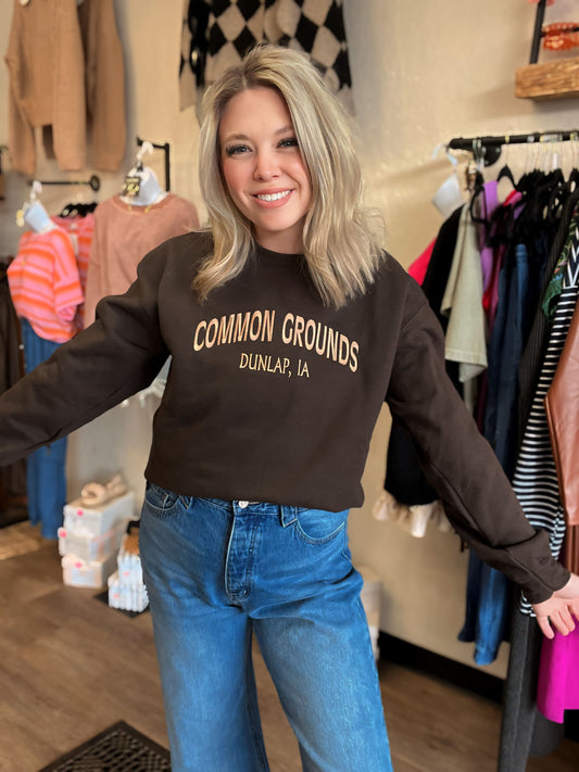 Common Grounds Embroidered Sweatshirt