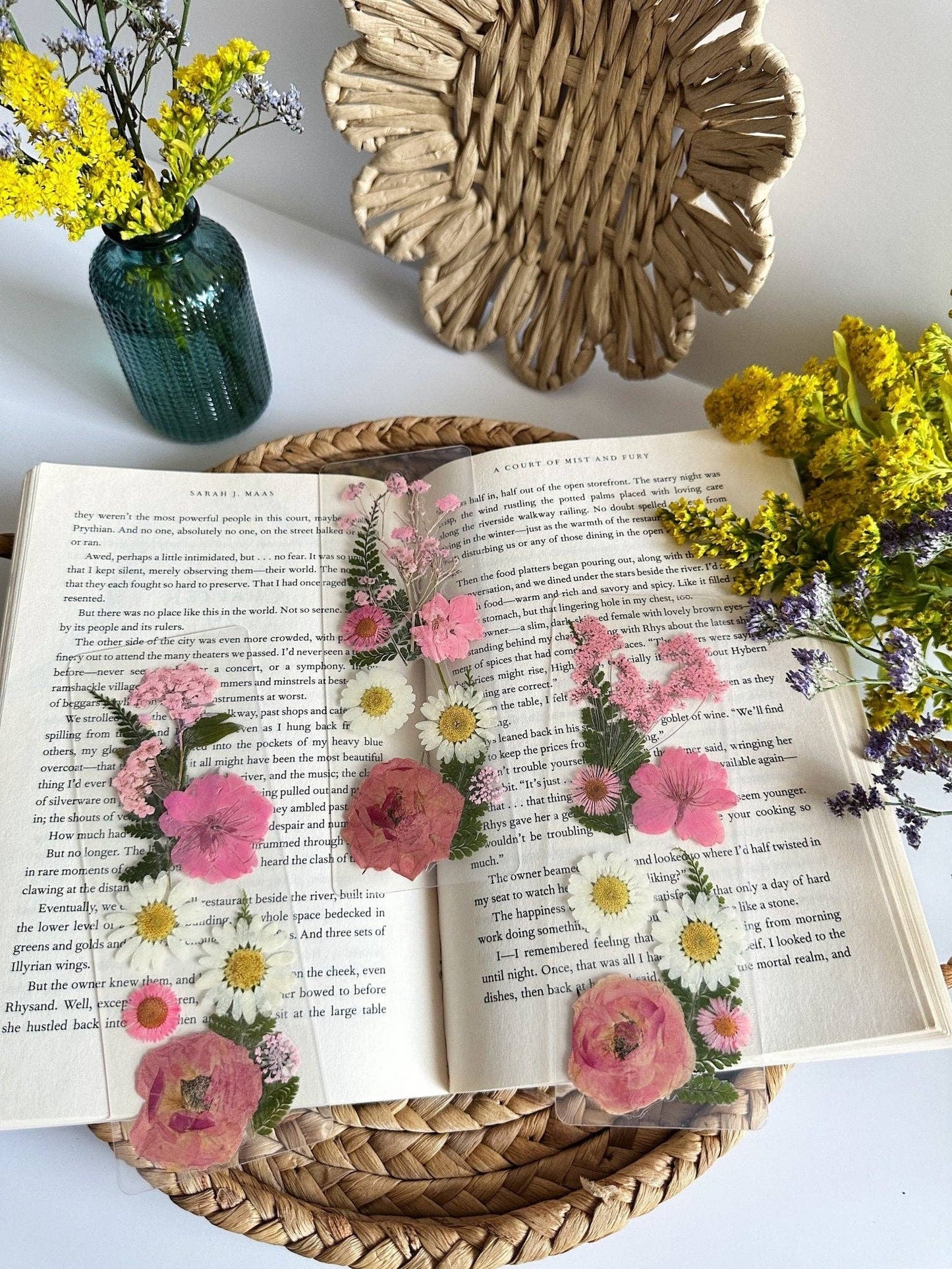 Pink petals bookmark
