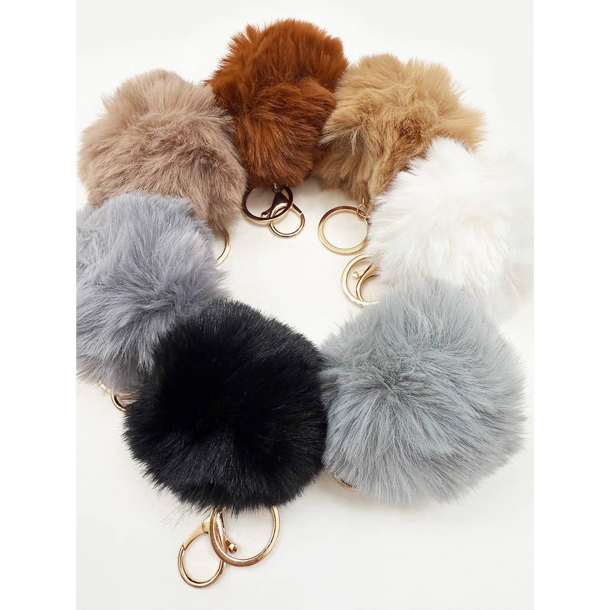 Neutral Pom Pom Key Chain