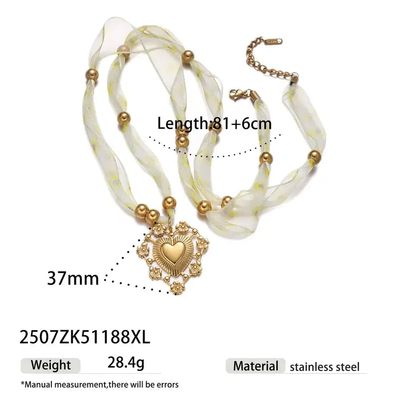 Bandana Necklace with Charm Pendants Jewelry