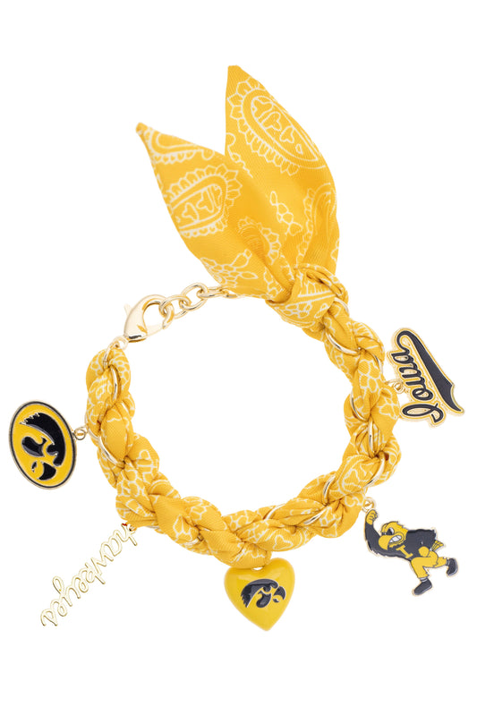Iowa Hawkeyes Bandana Charm Bracelet
