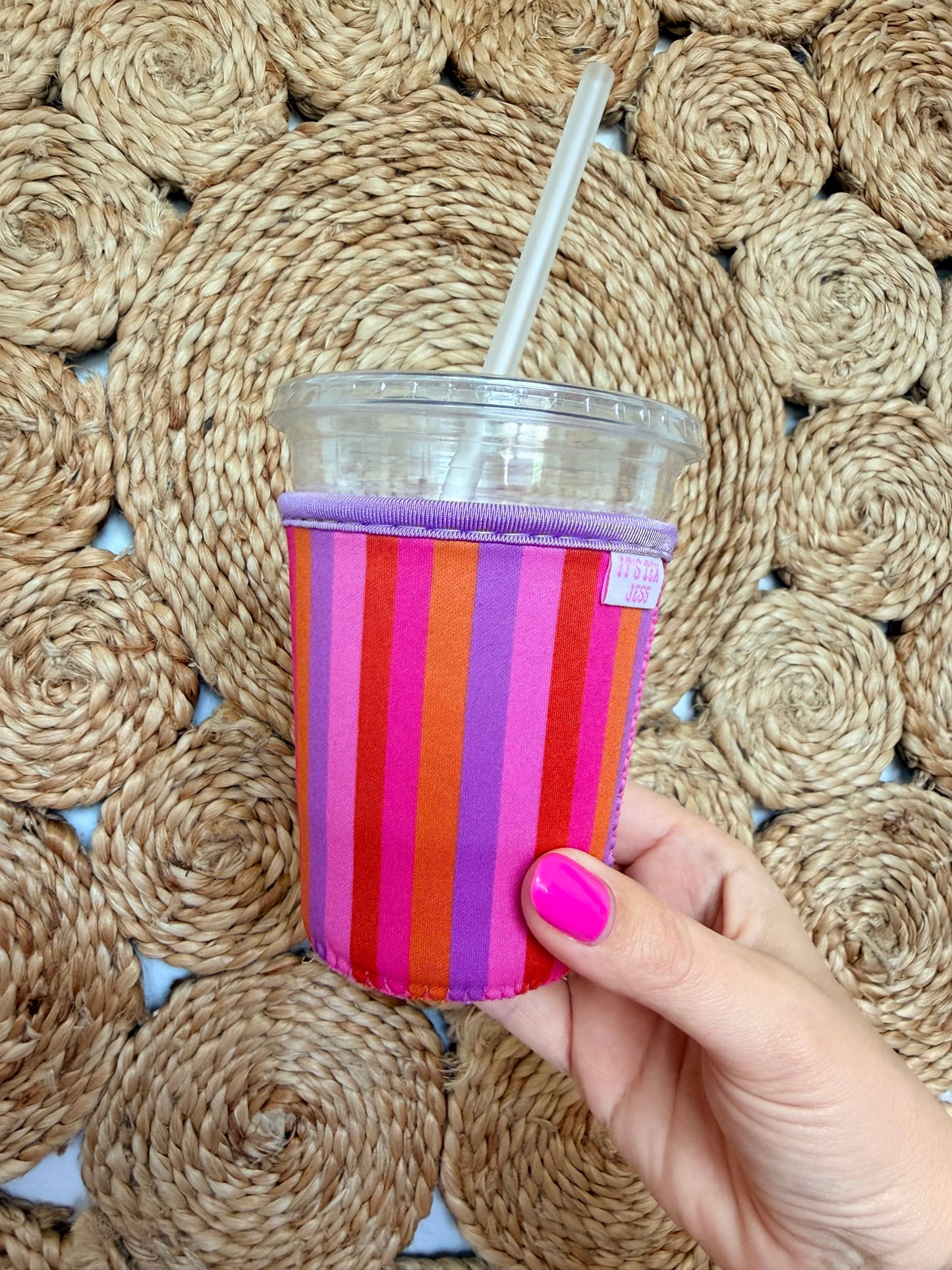 Iced Coffee Sleeve - Sunset Stripe