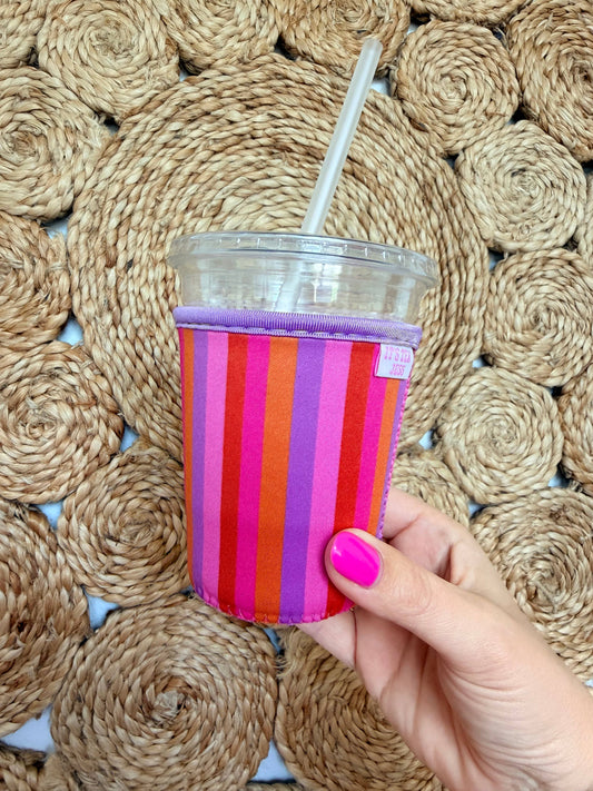 Iced Coffee Sleeve - Sunset Stripe