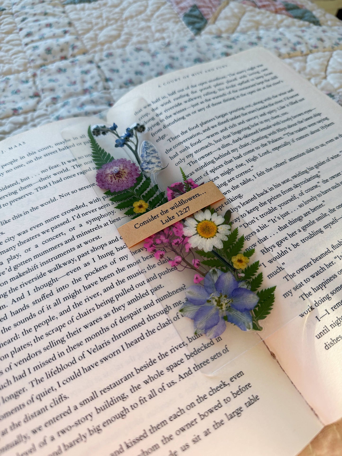 Consider the wildflowers bookmark