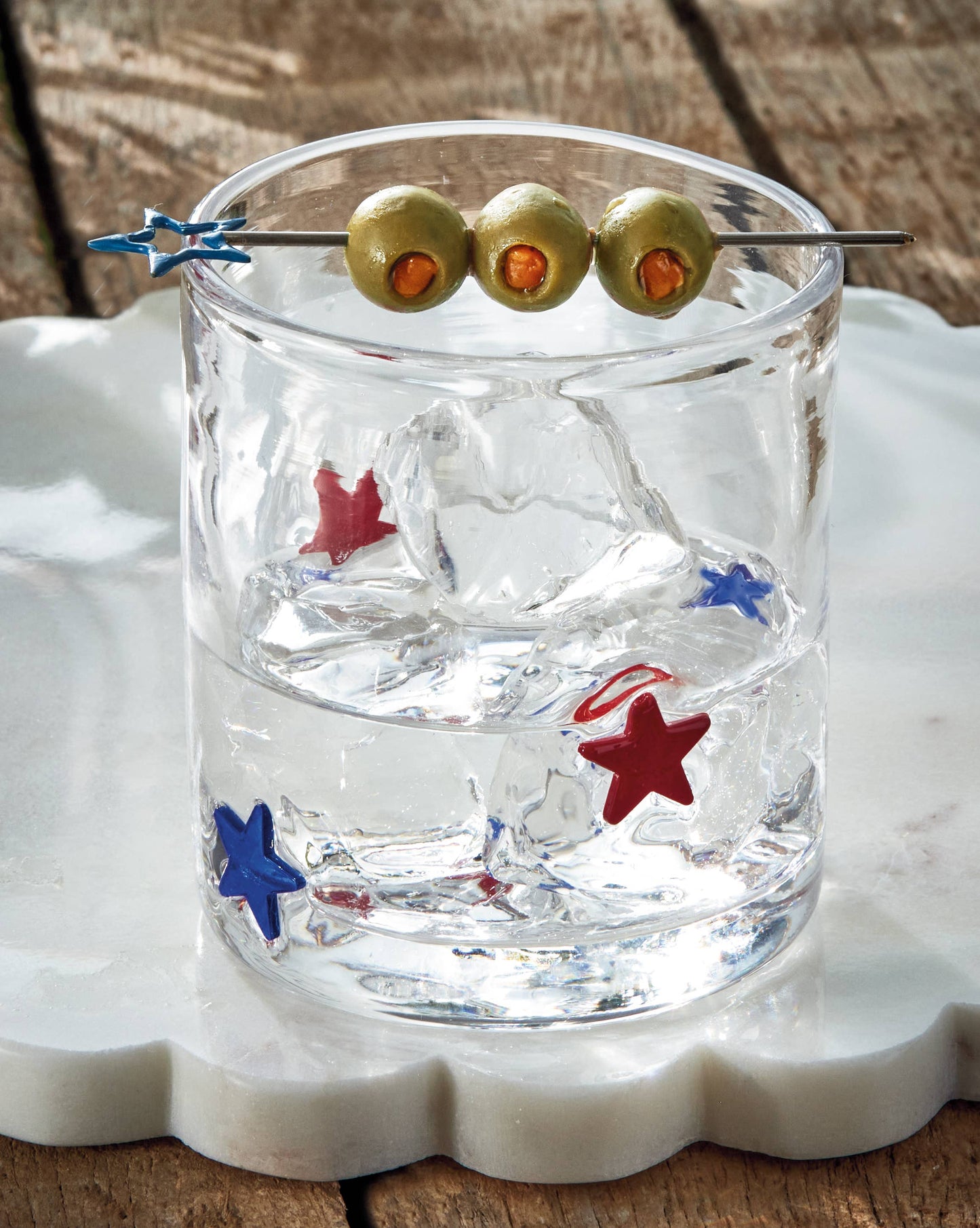 Star Double Old Fashioned Glass Multi Summer