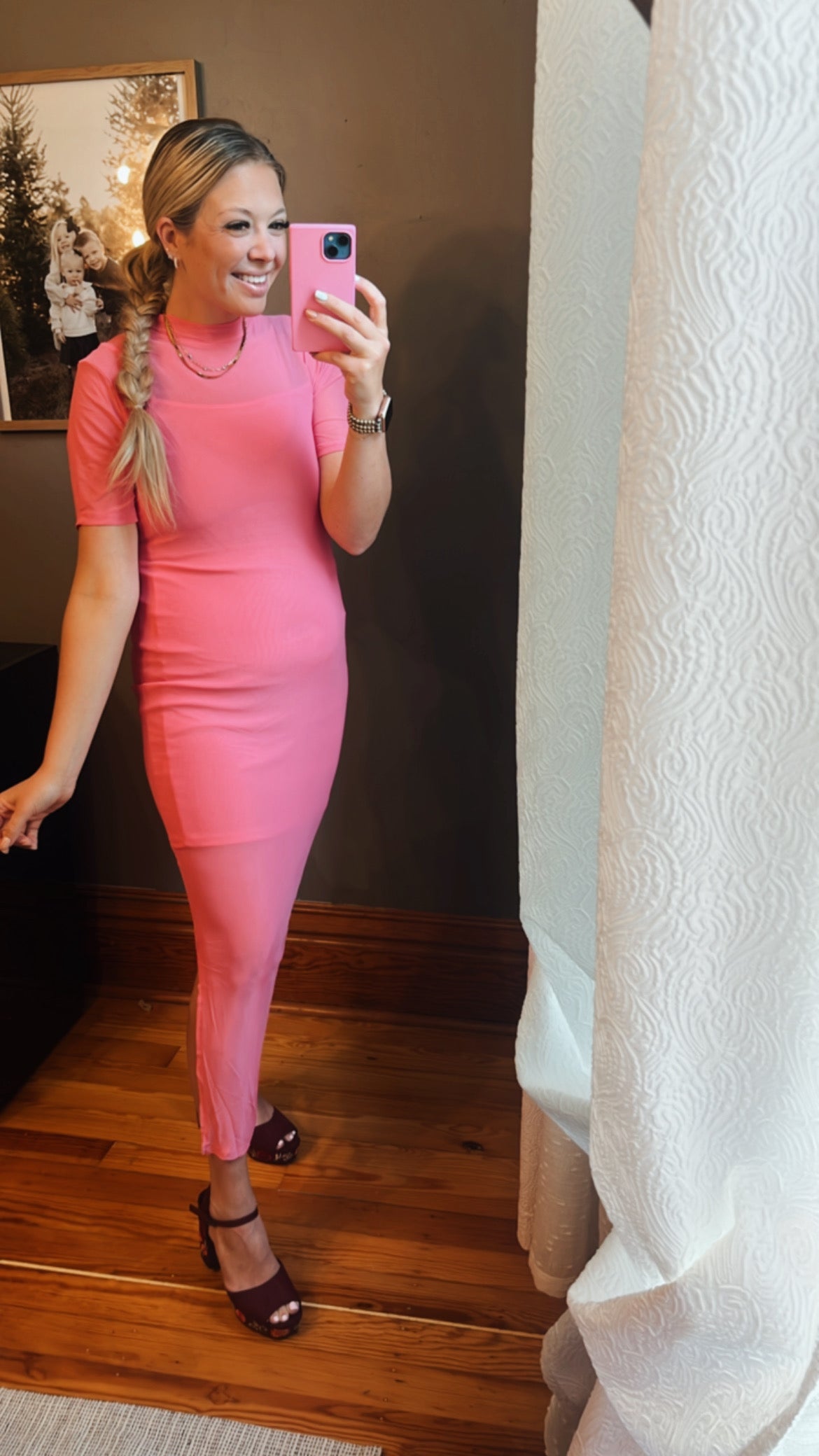 Season Slay Mesh Maxi Dress – Pink Power