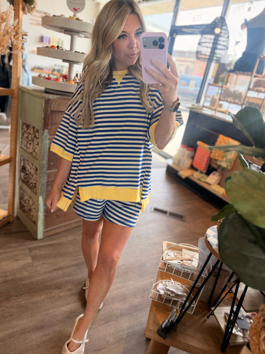 Berry Blue & Yellow Shirt