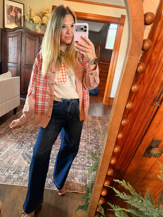 Plaid & Patch Shacket
