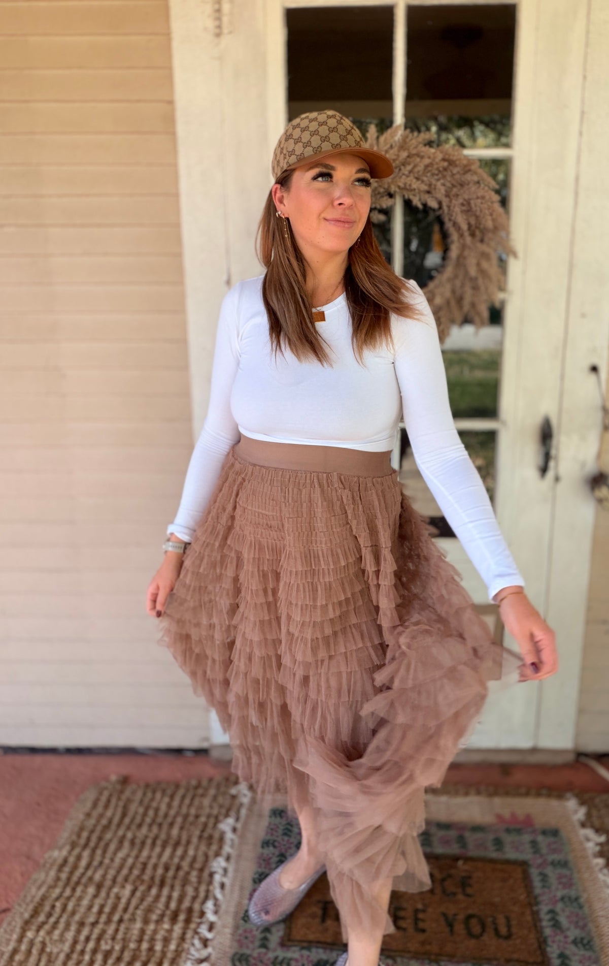 Cascading Tulle Mesh Tiered Max Skirt