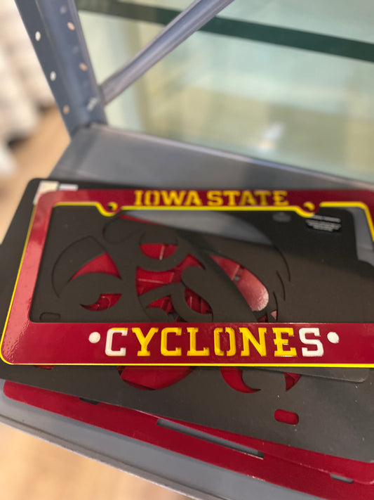 Gameday Ironworks // Sullivan Supply License Platte Covers (Iowa, ISU, Nebraska)