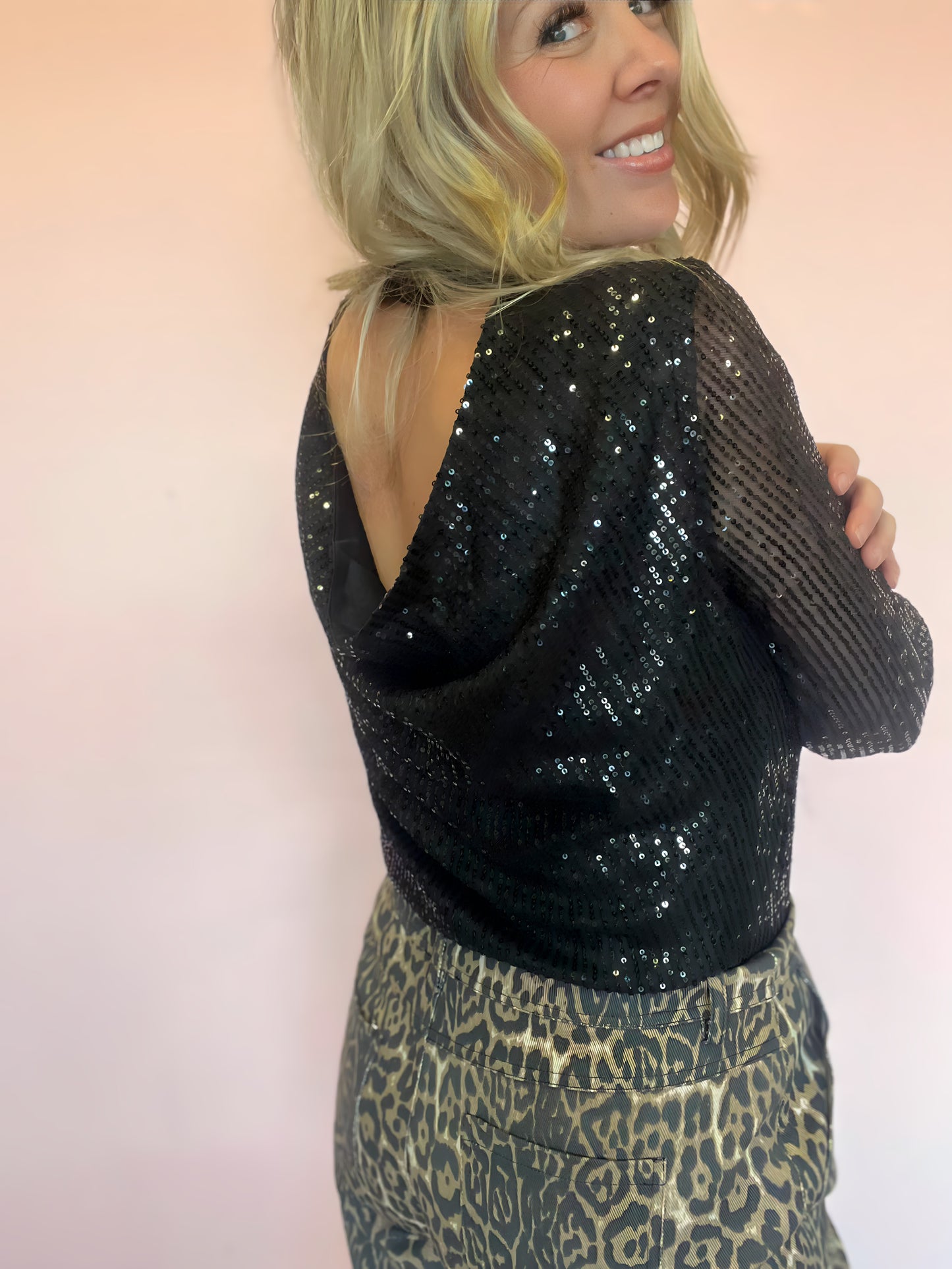 Winslow Sequin Open Back Top