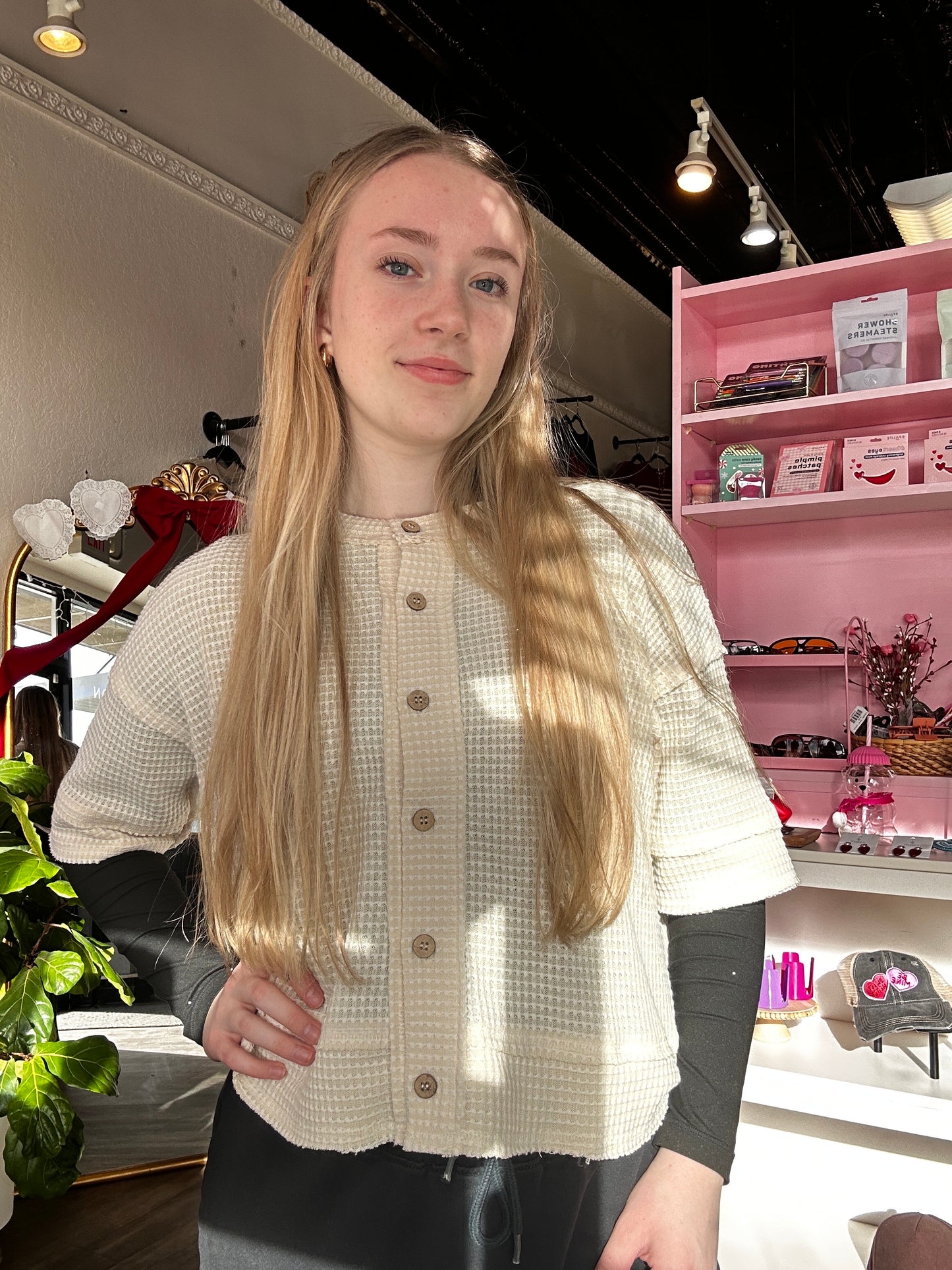Nelly Waffle Knit Top